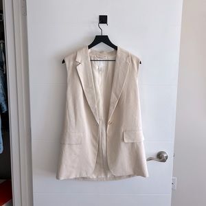 Cream Sleeveless Blazer